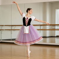 Tutus de ballet professionnels pour femmes adultes, robe Giselle, costume de performance, robe de danse sans manches pour enfants, jupe longue en polyester et gaze