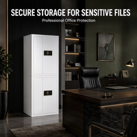 Armoire de classement en acier robuste avec serrure intelligente, armoire de rangement de documents à 2/4 portes pour dossiers de bureau et organisation sécurisée des fichiers