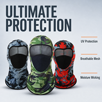 Cagoule Camouflage Respirante Imperméable Protection Solaire Intégrale pour Sports de Plein Air Cyclisme Moto Sous-casque Adulte Unisexe