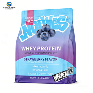 โปรตีนเวย์พรีเมียม 1 กก. 2.5 กก. 5 กก. แบบผสมพร้อมดื่ม บรรจุในถุงแบบก้นแบน ถุงบรรจุภัณฑ์เสริมอาหารโปรตีน ดีไซน์สะอาดตา - Product Image 5