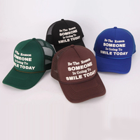 Gorras de Béisbol Estilo Camionero Personalizadas de 5 Paneles con Malla Lisa, Bordado y Efecto Desgastado