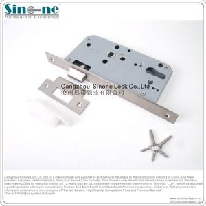 ステンレス鋼ユーロほぞ穴通路ロックラッチボルトロックボディインテリアドアロックセット - Product Image 4