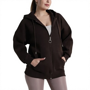 เสื้อฮู้ดซิป Ever Glow Plus Size สีเทาสำหรับฤดูใบไม้ร่วง กันน้ำ เป็นมิตรกับสิ่งแวดล้อม ผลิตจากผ้าฝ้ายผสมขนแกะ สีพื้น สไตล์ลำลอง ทรงปกติ - Product Image 1