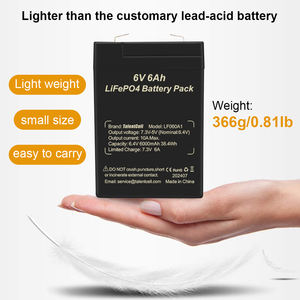 YABO batteria di lunga durata sigillata 6V 6Ah Lifepo4 batteria personalizzata Logo linguetta stile ricaricabile per alimentatori di gioco/all'aperto - Product Image 2