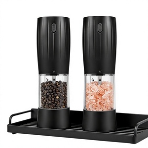 Customized 2 Pack Modern Luxury Gravity Battery-operated Portable Daily Cooking Plastic <b>Pepper</b> Mill Led - Product Image 1