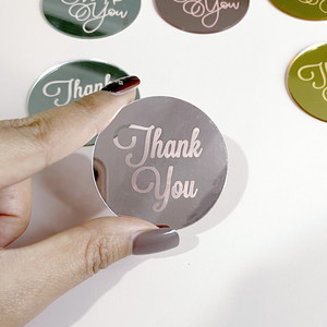 ของตกแต่งคัพเค้กอะคริลิคทรงกลมลายเลเซอร์รูปน้ำผึ้งและน้ำหวาน พร้อมข้อความขอบคุณ สำหรับวันขอบคุณพระเจ้าและวันครู - Product Image 2