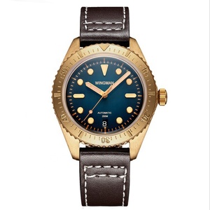Relojes de Buceo para Hombre, Estilo Clásico Retro Casual, Bisel con Inserto, Esfera Superluminosa, Correa de Cuero Genuino, Resistentes al Agua hasta 200 Metros - Product Image 1