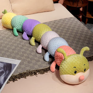 Nouvel arrivage de <span class=keywords><strong>chenille</strong></span> <span class=keywords><strong>multicolore</strong></span> Animal en peluche Grand oreiller étreignant Poupée d'oreiller en peluche mignonne et douce Jouet en peluche <span class=keywords><strong>chenille</strong></span> géante - Product Image 3
