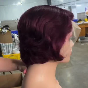 วิกผมพิกซี่สั้นสำหรับผู้หญิงผิวดำวิก<span class=keywords><strong>ผม</strong></span>คนบราซิลเลี่ยน<span class=keywords><strong>ผม</strong></span>แท้แบบ99J - Product Image 4