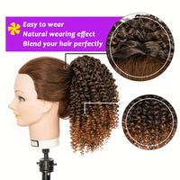 Queue de cheval courte Amygirl 10 pouces, bouclée afro, avec cordon de serrage et deux pinces, en fibre synthétique, 7 couleurs, pour femmes noires, 6 mois