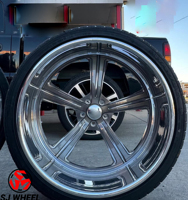 Jantes forgées SJ Deep Dish Polish 2 pièces 20 22 24 26 pouces 5x127 5x120 pour Silverado Impala Camaro Tahoe