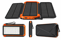 Nouvelle Banque d'alimentation solaire extérieure 2026 20000mAh avec chargeur rapide sans fil, panneau solaire pliable, lampe torche LED et fonction SOS