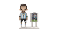 Ensemble de blocs de construction en plastique MOC BRICK sur le thème de l'architecture personnalisée de terrain de football, pour exposition créative et cadeaux originaux pour joueurs