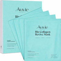 Masque en tissu hydratant, raffermissant et apaisant au collagène bio, probiotiques, ferment de galactomyces et acide hyaluronique, marque privée