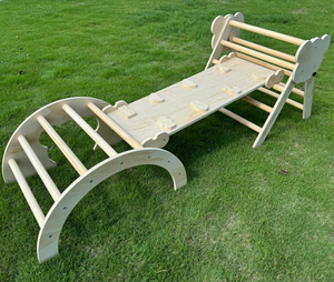 Venta caliente Marco de escalada de madera Plegable Color del arco iris Balance Beam Pickler Triangle Set para niños Juguetes de juego al aire libre e interior - Product Image 6