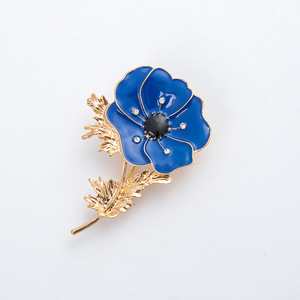 Broche de Amapola, Broche de Moda con Diseño de Flor y Pedrería, Broche para Ropa al por Mayor - Product Image 6