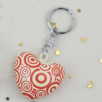 Vente en gros de haute qualité beau coeur sonore peint à la main avec porte-clés pour la décoration de cadeaux de coeur