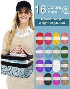 Crochet Kit cho người mới bắt đầu trẻ em người lớn Crochet Hook Kit với túi lưu trữ dệt kim đặt DIY Arts Craft may công cụ - Product Image 4