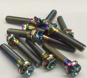 Personnalisé M6 Couleur Titane <span class=keywords><strong>Rc</strong></span> Autotaraudeuse Allen Torx Vis Hexagonale Boulon M3 M5 M6 Plat Fraisée Moto Titane Vis - Product Image 1