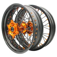 Jante noire Orange Hub Supermoto Roues Fit KTM SX-F 250 350 450 quantité minimale de commande 1set