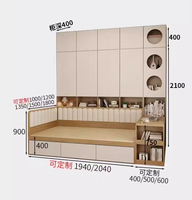 Lit mural Murphy en bois moderne personnalisable avec design pliable invisible, lit pliable réglable pour économiser de l'espace, pour la maison et l'hôtel