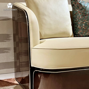 <span class=keywords><strong>Fauteuil</strong></span> en cuir organique italien moderne, placage de bois massif, forme fluide, sièges VIP pour salon - Product Image 5