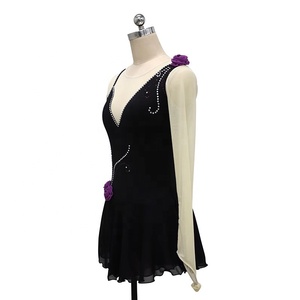 Robe <span class=keywords><strong>de</strong></span> <span class=keywords><strong>patinage</strong></span> <span class=keywords><strong>artistique</strong></span> scintillante pour enfants et filles Robe <span class=keywords><strong>de</strong></span> ballet <span class=keywords><strong>de</strong></span> <span class=keywords><strong>patinage</strong></span> à roulettes en maille et strass - Product Image 3