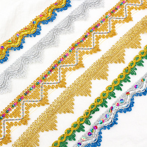 Thân Thiện Với Môi Vàng Bạc Dây Sóng Sequins Ren Hoa Tam Giác Ribbon Bảng Trang Trí Phụ Kiện Cho Khiêu Vũ Quần Áo Túi - Product Image 2