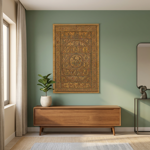 Tapiz de Pared Rectangular de Tela de Algodón con Estampado Tradicional de Orissa Talapatra, para Sala de Estar, Decoración de Interiores - Product Image 3