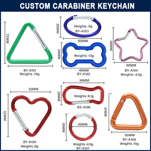 Formato personalizzato in <span class=keywords><strong>alluminio</strong></span> colorato a forma di stella moschettone gancio cuore osso a forma di stella moschettone Clip <span class=keywords><strong>portachiavi</strong></span> - Product Image 4