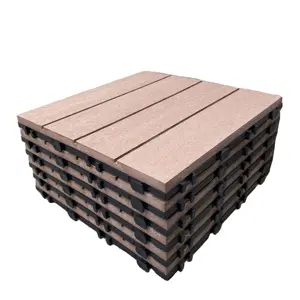 Mass Production WPC Composite Decking Tile With Easy Click System XF-N008 300*300*25 Mm