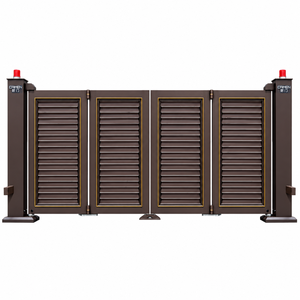 Portail de garage moderne automatique en aluminium à double battant pour villas résidentielles avec taille et couleur personnalisées - Product Image 1