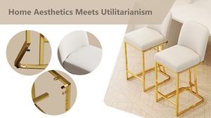 <b>Adjustable</b> Fabric Dining <b>Bar</b> Chairs Set of 2 Modern Design Comfortable High <b>Stools</b> for Living Room - Product Image 6