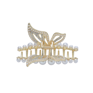 Mode douce perle Hairgrip épingle à cheveux coréen strass papillon cheveux griffes doré métal <span class=keywords><strong>crabe</strong></span> pince à cheveux pour les filles - Product Image 2