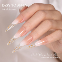 Gel de construction pour fleurs séchées auto-nivelant sans chaleur, sans HEMA ni TPO, gel dur pour extension d'ongles, vernis gel de marque propre, logo personnalisé
