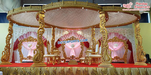 Mandap de Madera para Bodas Gujarati, Mandap Sankheda para Bodas Gujarati en Venta, Mandap Sankheda Tradicional para Bodas, Instalación en EE. UU. - Product Image 3