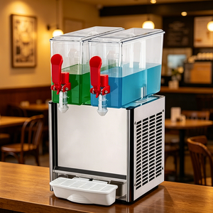 Distributeur de boissons froides commercial à 2 réservoirs 2x10L en acier inoxydable avec système de refroidissement pour buffets et cafés AS-Icecream0 - Product Image 5