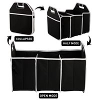 Organisateur de coffre de voiture en polyester Oxford imperméable, pliable, trois compartiments, conteneur de rangement pour voiture, SUV, camionnette