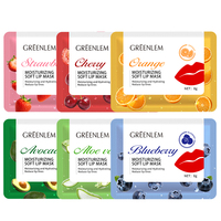 6 Varian Masker Bibir Pelembap Buah, Melembutkan Bibir, Mengurangi Garis Bibir, Masker Perawatan Bibir Bernutrisi, Grosir