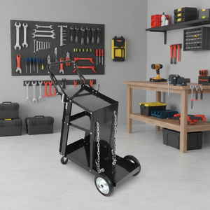 Lasapparaat <span class=keywords><strong>3</strong></span>-laags rollend universeel gasfles stalen vierwiel platform lasmachine karretje met ketting en handvat OEM - Product Image 1