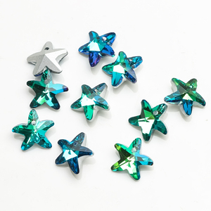 Zhubi Multi Shapes Blue <strong>Emerald</strong> Pendant Glass <strong>Beads</strong> Elegant Butterfly Star Fish <strong>Drop</strong> Heart Crystal <strong>Beads</strong> for Jewelry Making - Product Image 5