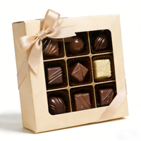 Petite boîte cadeau rigide écologique pour chocolats, 16 unités, pour bonbons, pralines de luxe, gourmandes, personnalisables