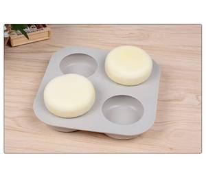 MUYULINS Factory 4-Cavity Round Bath Soap Mold LFGB Platinum Grade Non-Stick BPA-Free <b>Silicone</b> Mold, Suitable for DIY - Product Image 3