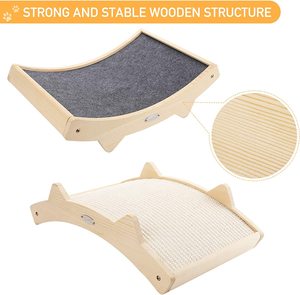 Rascador de Madera para Gatos con Alfombra de Sisal Tejida, Estructura de Doble Cara - Product Image 4