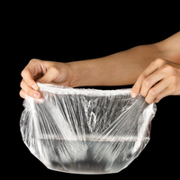 Couvercle de bol d'assiette transparent jetable pliable personnalisé couvercle transparent en plastique PE pour aliments frais avec élastique pour aliments