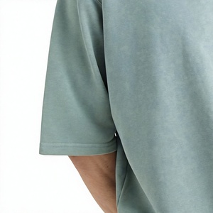 High Demand Oversized Men Streetwear T-Shirt 100% Cotton Heavyweight 250g Quick Dry Regular Fit Acid Wash T Shirt - Product Image 4