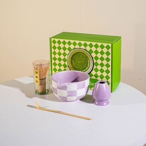 Custom Matcha Gift <b>Set</b> Bamboo Matcha Chasen Whisk Whisk Stand Strainer and <b>Tea</b> Scoop Ceramic Bowl Kit for <b>Tea</b> <b>Set</b> - Product Image 1