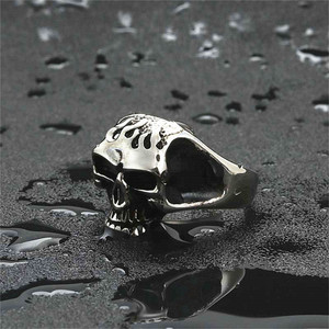 Anillo de Esqueleto para Hombre, Acero Inoxidable, Estilo Punk Plateado, Joyería de Regalo 26030 - Product Image 5
