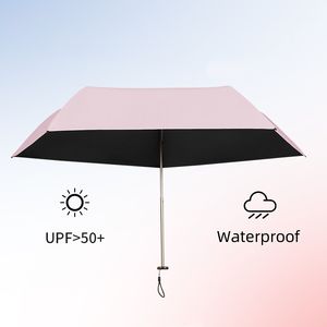 Оптовая продажа, ультратонкий зонт из углеродного волокна, компактный мини-складной зонт с тремя складками, Солнцезащитный зонт, утолщенный зонт от солнца - Product Image 3
