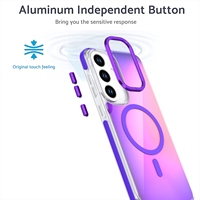 Étui de téléphone magnétique 2-en-1 en acrylique transparent anti-jaunissement à dégradé de couleurs tendance pour la série Samsung S26 FE